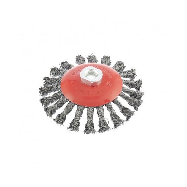 Щітка для УШМ, 125 мм, М14, тарілка, кручене волосся 0,5 мм MATRIX (746119M), фото , зображення 3 | SNABZHENIE.com.ua