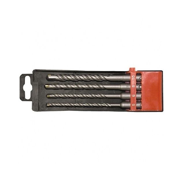 Набір бурів по бетону 5-6-8-10 х 160 мм, 4 шт., в пластиковій коробці SDS-plus MATRIX (710949M), фото , зображення 3 | SNABZHENIE.com.ua Набір бурів по бетону 5-6-8-10 х 160 мм, 4 шт., в пластиковій коробці SDS-plus MATRIX (710949M), фото , зображення 3 | SNABZHENIE.com.ua