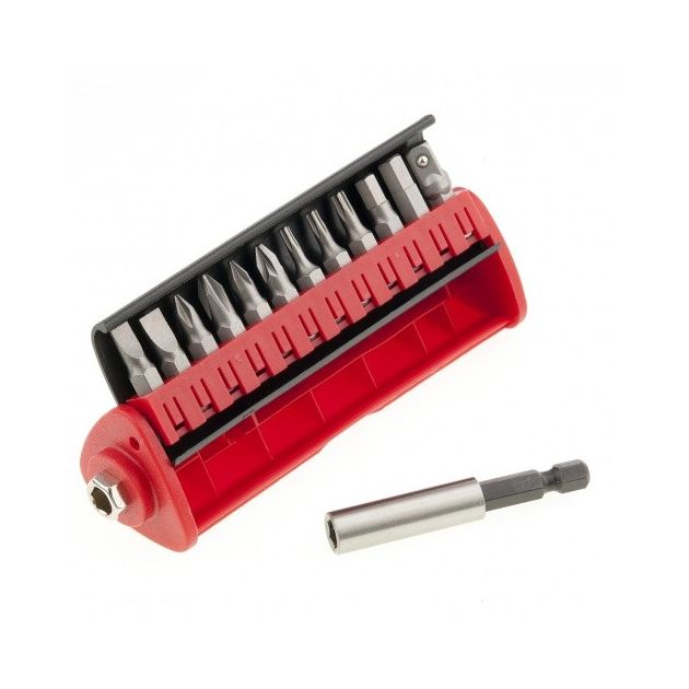 Набор бит 12 шт с магнитным адаптером в пластиковом боксе MATRIX, фото , изображение 3 | SNABZHENIE.com.ua