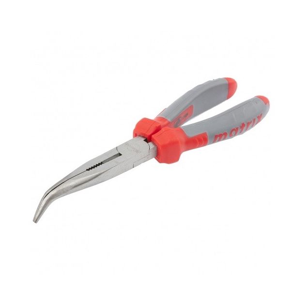 Довгі плоскогубці вигнуті 200 мм, двокомпонентні рукоятки MATRIX (174049M), фото , зображення 3 | SNABZHENIE.com.ua