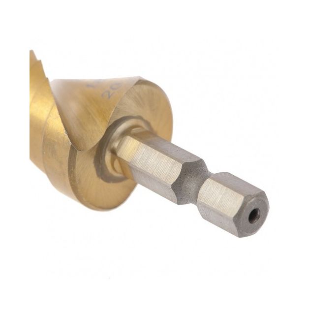 Сверло ступеневе (4,6,8,10,12,14,16,18,20 мм), HSS, спіральний профіль, шестигранний хвостовик MATRIX (723569M), фото , зображення 3 | SNABZHENIE.com.ua