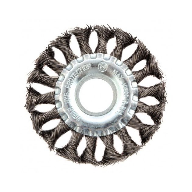 Щетка плоская 100 мм для УШМ, посадка 22/23 мм, MATRIX (746309M), фото , изображение 3 | SNABZHENIE.com.ua