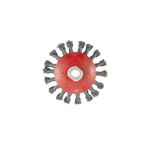 Щітка для УШМ, 115 мм, М14, тарілка, кручене дрото 0,5 мм MATRIX (746109M), фото , зображення 4 | SNABZHENIE.com.ua
