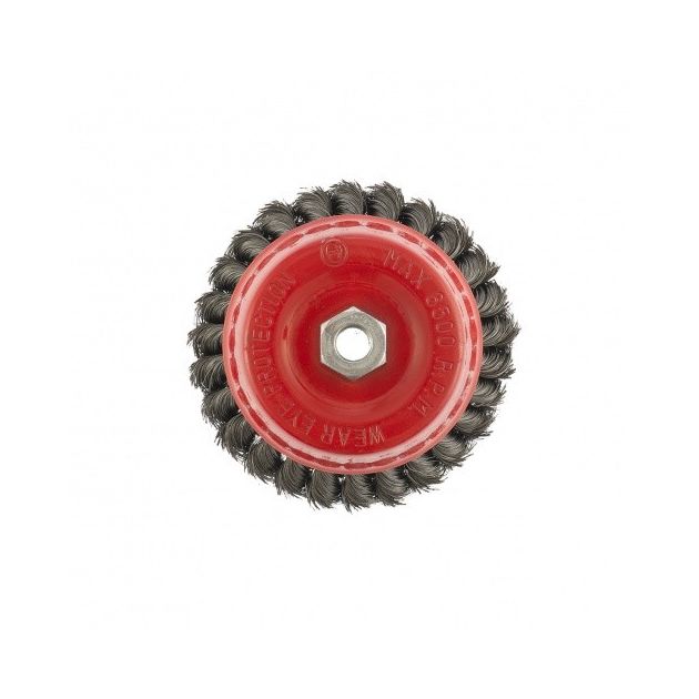 Щітка для УШМ, 125 мм, М14, чашка, дворядна, кручена проволока 0,35 мм MATRIX (746789M), фото , зображення 4 | SNABZHENIE.com.ua