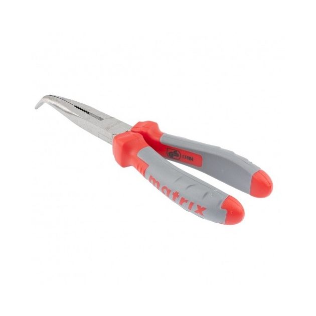 Довгі плоскогубці вигнуті 200 мм, двокомпонентні рукоятки MATRIX (174049M), фото , зображення 4 | SNABZHENIE.com.ua