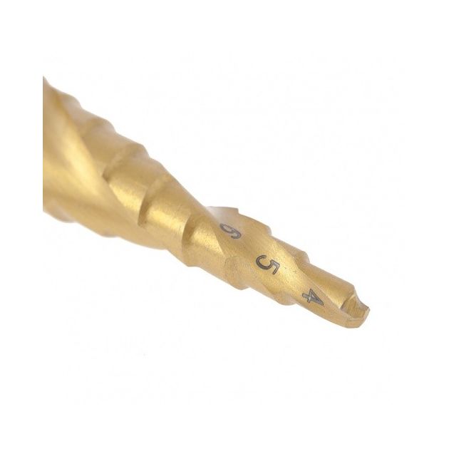 Сверло ступеневе (4,5,6,7,8,9,10,11,12 мм) HSS спіральне, шестигранний хвостовик MATRIX (723539M), фото , зображення 4 | SNABZHENIE.com.ua