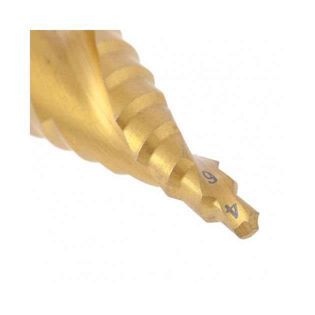 Сверло ступеневе (4,6,8,10,12,14,16,18,20 мм), HSS, спіральний профіль, шестигранний хвостовик MATRIX (723569M), фото , зображення 4 | SNABZHENIE.com.ua