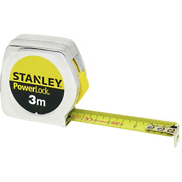 Рулетка STANLEY Powerlock® 3 м, ширина 12,7 мм, хромированный корпус, фото  | SNABZHENIE.com.ua