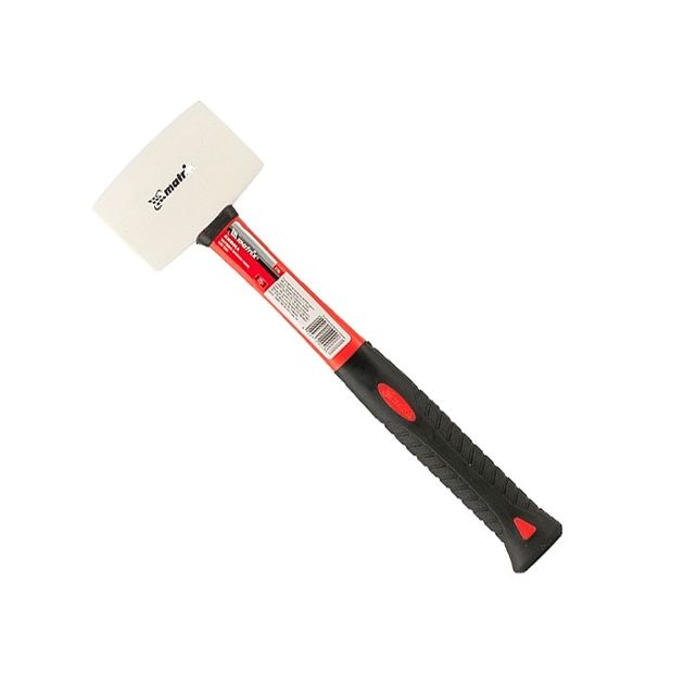 Киянка резиновая 450 г, белая, фибергласовая рукоятка MATRIX, фото  | SNABZHENIE.com.ua