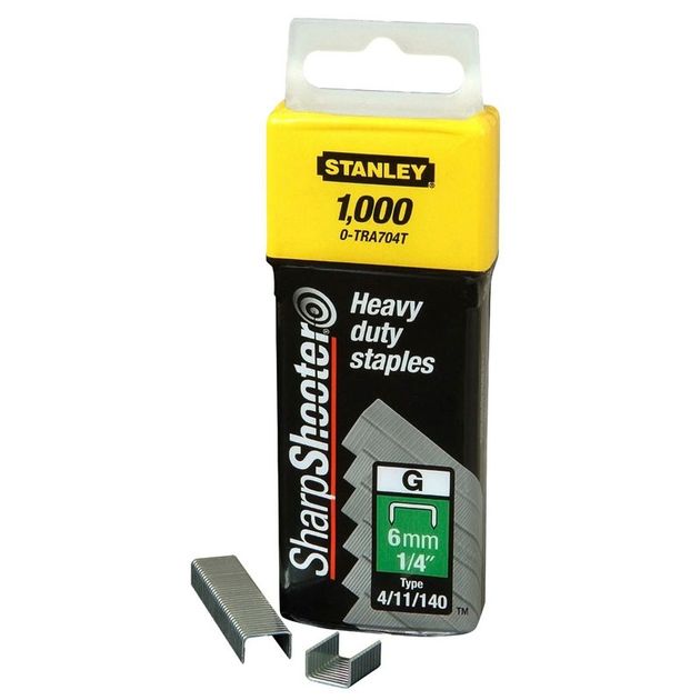 Скобы Heavy Duty тип G 6 мм, 1000 шт, STANLEY (1-TRA704T), фото  | SNABZHENIE.com.ua