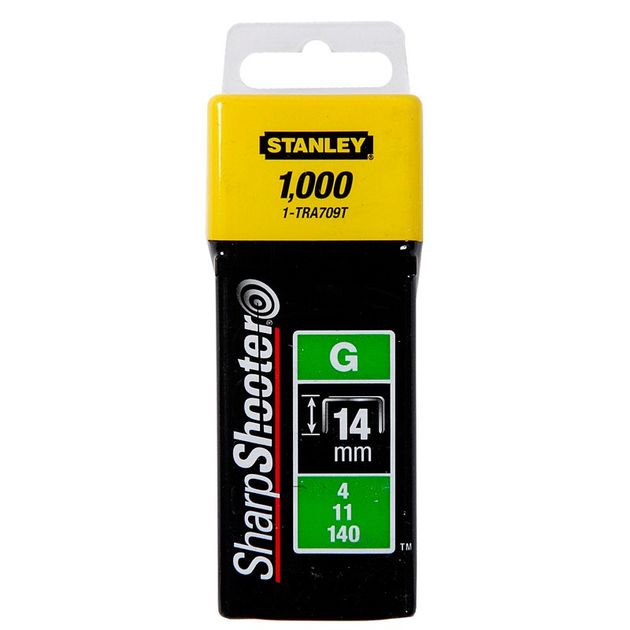 Скобы Heavy Duty тип G 14 мм, 1000 шт, STANLEY (1-TRA709T), фото  | SNABZHENIE.com.ua