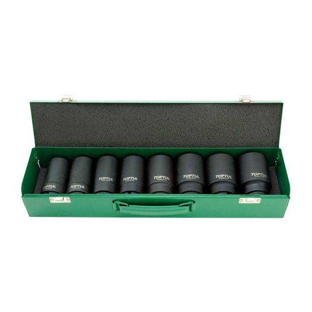 Набор длинных ударных головок 3/4" 26-38 мм, 8 шт. TOPTUL, фото  | SNABZHENIE.com.ua