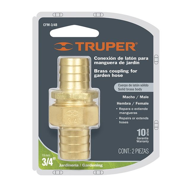 Соединитель садовый латунный для шланга 5/8 TRUPER (CFM-5/8B), фото  | SNABZHENIE.com.ua
