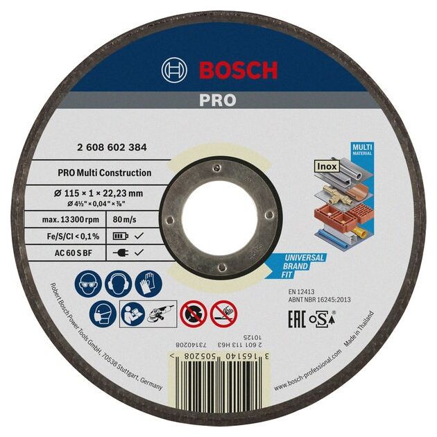 Круг отрезной 115 мм по металлу и камню, Rapido Multi BOSCH, фото  | SNABZHENIE.com.ua