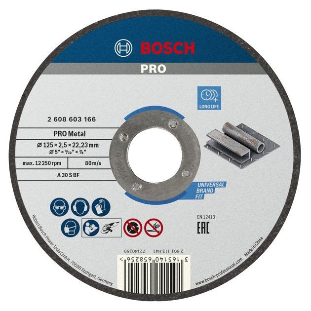 Круг отрезной 125x2,5x22,23 мм по металлу BOSCH Standard, фото  | SNABZHENIE.com.ua