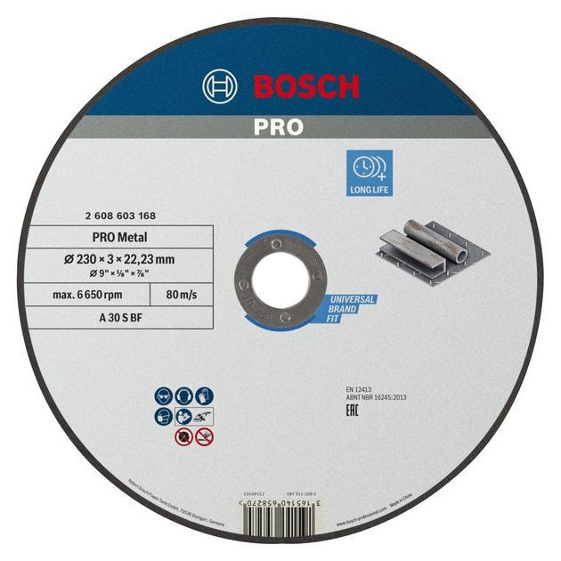 Отрезной круг 230 х 3,0 x 22,23 мм по металлу BOSCH Standard, фото  | SNABZHENIE.com.ua