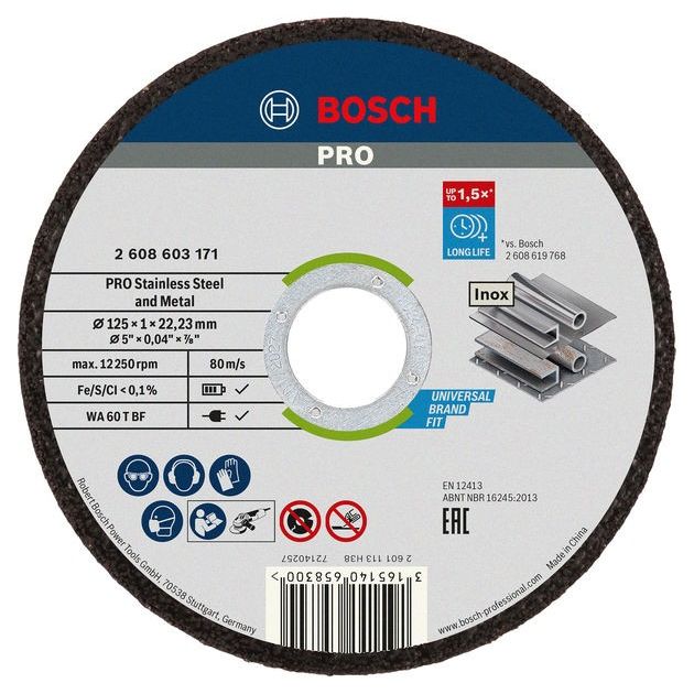 Круг отрезной 125 мм для нержавеющей стали, BOSCH Rapido, фото  | SNABZHENIE.com.ua