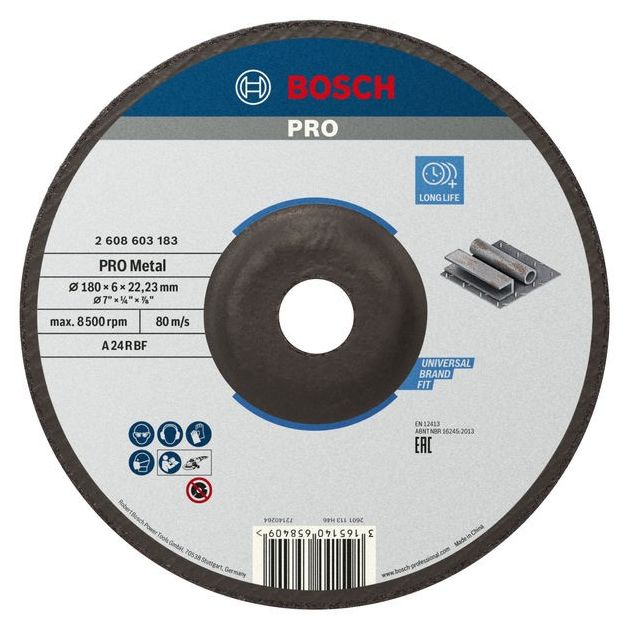 Обдирочный круг 180 x 6,0 x 22,23 мм по металлу BOSCH Standard, фото  | SNABZHENIE.com.ua
