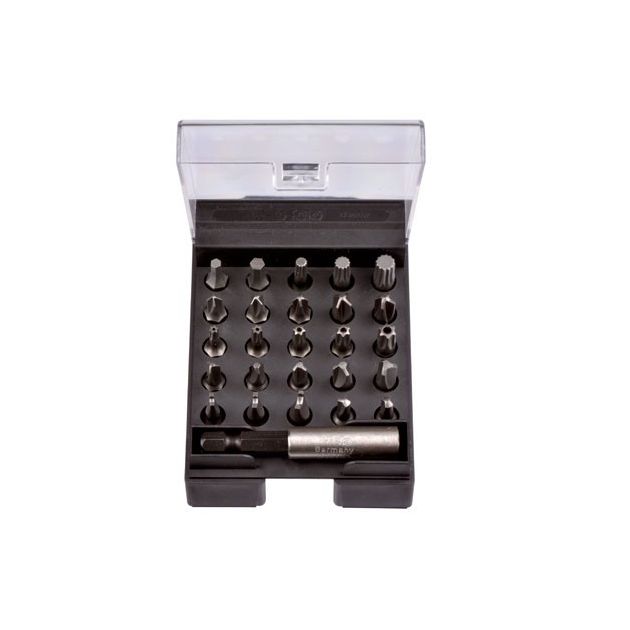 Набор бит 25 мм SW; XZN; TS; TTR; Tri-Wing; Spanner; Clutch; + магнитный держатель, 1/4", С 6,3; 26шт. FELO (02032616), фото  | SNABZHENIE.com.ua