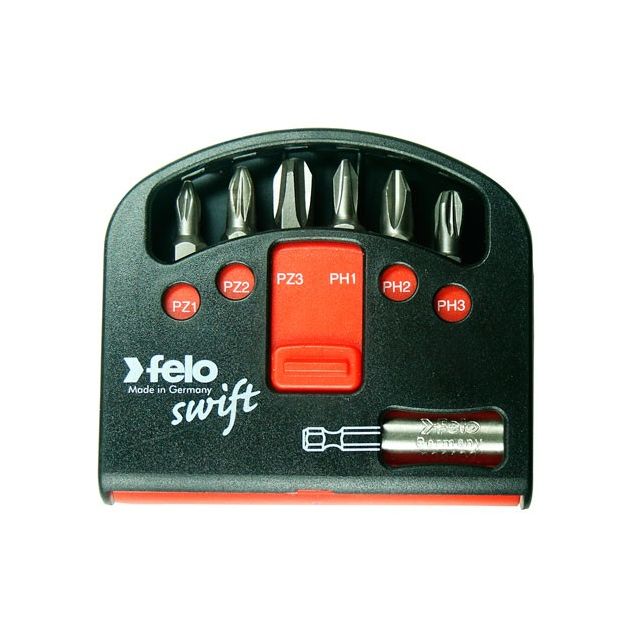 Набор бит Swift 25 мм PZ1; PZ2; PZ3; PH1; PH2; PH3 + магнитный держатель, 7 шт. FELO (02060326), фото  | SNABZHENIE.com.ua