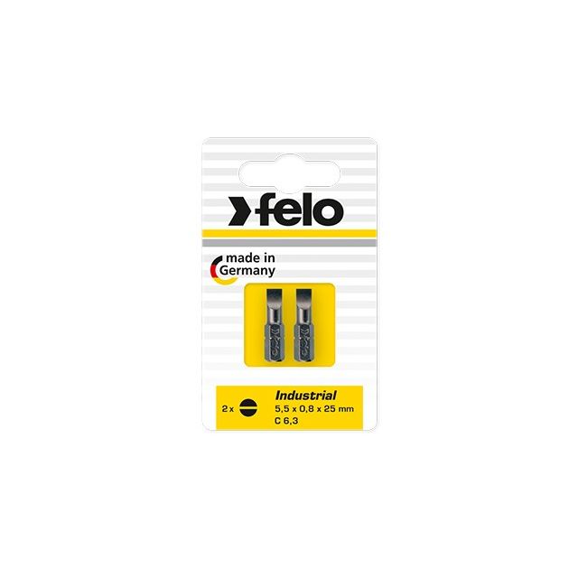 Бита 5,0 х 0,8 х 25 мм; 1/4"; C 6,3; ВОХ (2 шт) FELO (02050036), фото  | SNABZHENIE.com.ua