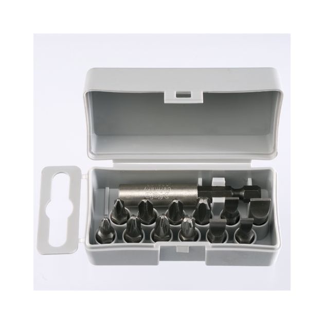 Набор бит 25 мм 5,0х0, 8/5, 5х1, 0/6, 5х1, 2/8, 0х1, 2 PZ1; 2 PZ2; PZ3; PH1; 2 PH2; PH3 + магнитный держатель; 13шт. FELO (02091016), фото  | SNABZHENIE.com.ua