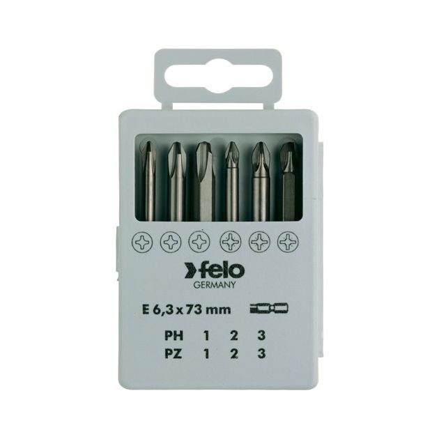 Набор бит 73мм PZ1; PZ2; PZ3; PH1; PH2; PH3 6 шт FELO (03291716), фото  | SNABZHENIE.com.ua