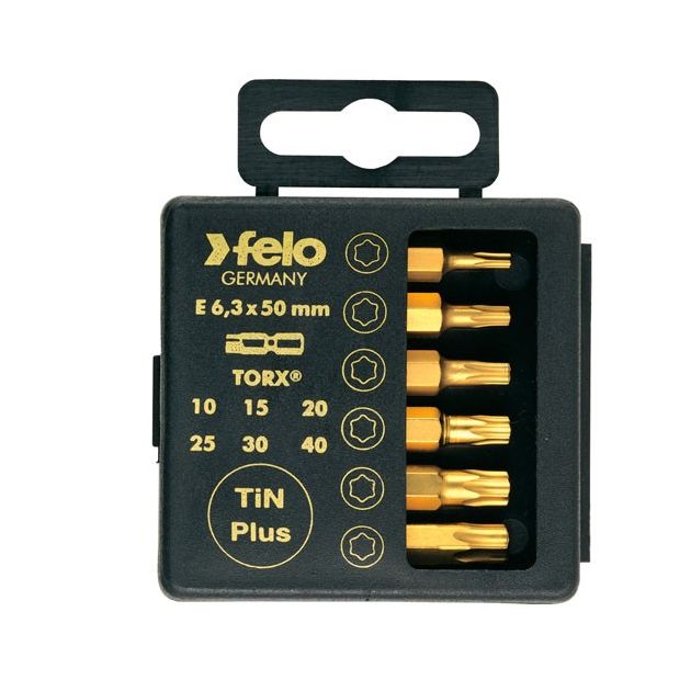 Набор бит 50 мм TIN TX10; TX15; TX20; TX25; TX30; TX40 6 шт FELO (03691576), фото  | SNABZHENIE.com.ua