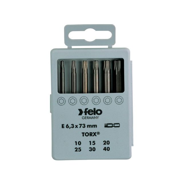 Набор бит 73 мм Torx 10; Torx 15; Torx 20; Torx 25; Torx 30; Torx 40 6 шт FELO (03691716), фото  | SNABZHENIE.com.ua