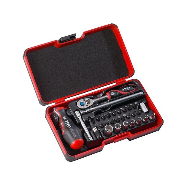 Набор бит и головок SMART2; SL, PH, PZ, Torx, SW + спецручка + реверсивная; 29 шт FELO (06081506), фото  | SNABZHENIE.com.ua