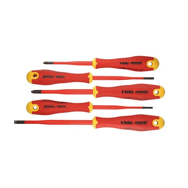 Набор отверток ERGONIC E-SLIM 1000V, 5 шт, CrV сталь, FELO, фото  | SNABZHENIE.com.ua