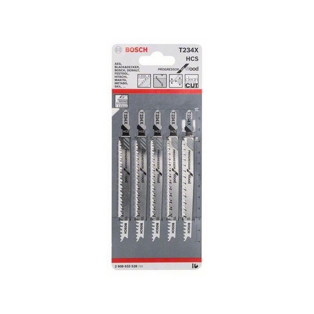 Пилка для лобзика BOSCH T 234 X Progressor по дереву, 5 шт., фото , изображение 2 | SNABZHENIE.com.ua Пилка для лобзика BOSCH T 234 X Progressor по дереву, 5 шт., фото , изображение 2 | SNABZHENIE.com.ua