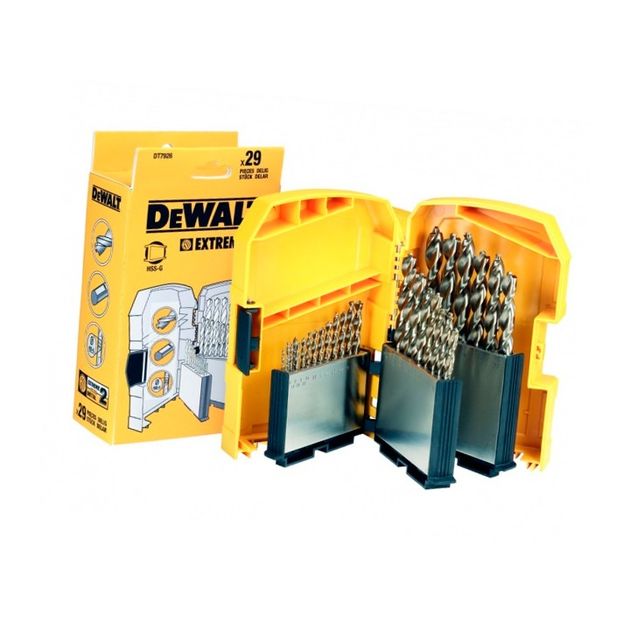 Набір свердел по металу 29 шт. 1 - 13 мм в боксі Midisafe HSS-G Extreme2 DeWALT (DT7926), фото , зображення 2 | SNABZHENIE.com.ua Набір свердел по металу 29 шт. 1 - 13 мм в боксі Midisafe HSS-G Extreme2 DeWALT (DT7926), фото , зображення 2 | SNABZHENIE.com.ua
