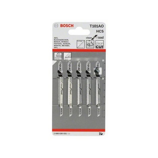 Пильное полотно для лобзика T 101 AO Clean for Wood, 5 шт, BOSCH, фото , изображение 2 | SNABZHENIE.com.ua Пильное полотно для лобзика T 101 AO Clean for Wood, 5 шт, BOSCH, фото , изображение 2 | SNABZHENIE.com.ua