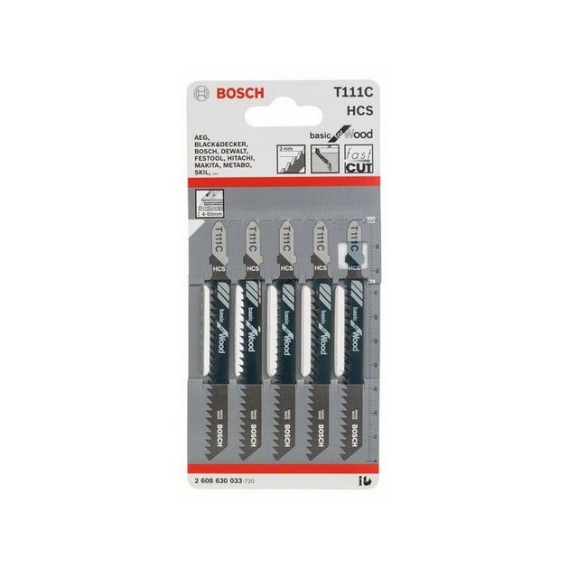 Пильное полотно Bosch T 111 C Basic для лобзика по дереву, 5 шт., фото , изображение 2 | SNABZHENIE.com.ua Пильное полотно Bosch T 111 C Basic для лобзика по дереву, 5 шт., фото , изображение 2 | SNABZHENIE.com.ua