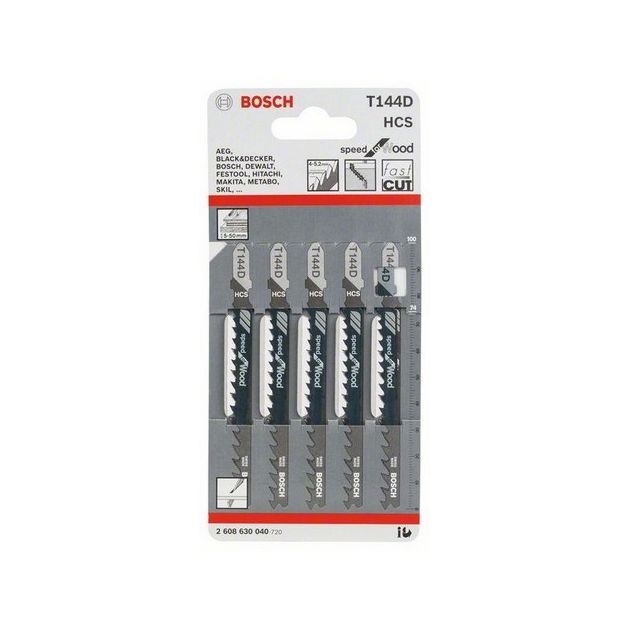 Полотно T 144 D Speed for Wood, 5 шт, BOSCH (2608630040), фото , изображение 2 | SNABZHENIE.com.ua Полотно T 144 D Speed for Wood, 5 шт, BOSCH (2608630040), фото , изображение 2 | SNABZHENIE.com.ua
