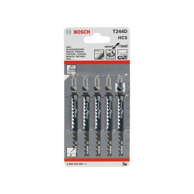 Пильное полотно T 244 D Speed for Wood для лобзика, 5 шт, BOSCH, фото , изображение 2 | SNABZHENIE.com.ua Пильное полотно T 244 D Speed for Wood для лобзика, 5 шт, BOSCH, фото , изображение 2 | SNABZHENIE.com.ua