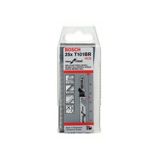 Пильное полотно T 101 BR Clean for Wood для лобзика, 25 шт, BOSCH, фото , изображение 2 | SNABZHENIE.com.ua Пильное полотно T 101 BR Clean for Wood для лобзика, 25 шт, BOSCH, фото , изображение 2 | SNABZHENIE.com.ua