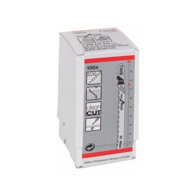 Пильное полотно T 101 B Clean для лобзика по дереву, 100 шт, BOSCH, фото , изображение 2 | SNABZHENIE.com.ua Пильное полотно T 101 B Clean для лобзика по дереву, 100 шт, BOSCH, фото , изображение 2 | SNABZHENIE.com.ua