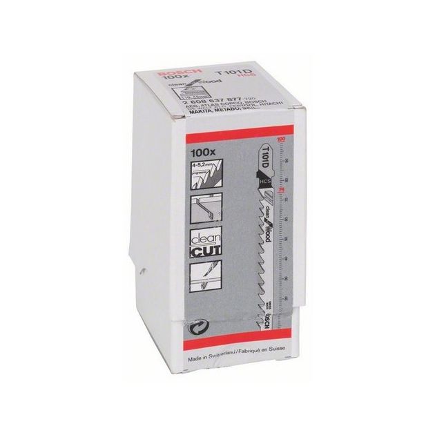 Пильне полотно для лобзика T 101 D Clean for Wood по дереву 100 шт, BOSCH (2608637877), фото , зображення 2 | SNABZHENIE.com.ua Пильне полотно для лобзика T 101 D Clean for Wood по дереву 100 шт, BOSCH (2608637877), фото , зображення 2 | SNABZHENIE.com.ua