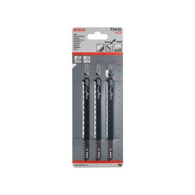 Пильне полотно для лобзика T 344 D Speed for Wood по дереву 3 шт, BOSCH (2608637944), фото , зображення 2 | SNABZHENIE.com.ua Пильне полотно для лобзика T 344 D Speed for Wood по дереву 3 шт, BOSCH (2608637944), фото , зображення 2 | SNABZHENIE.com.ua