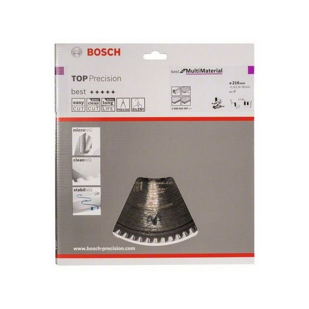 Пильный диск 216 x 30 мм, Z 64 для цветных металлов и древесины BOSCH, фото , изображение 2 | SNABZHENIE.com.ua Пильный диск 216 x 30 мм, Z 64 для цветных металлов и древесины BOSCH, фото , изображение 2 | SNABZHENIE.com.ua