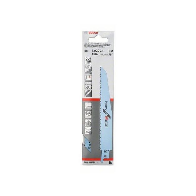 Полотно BOSCH S 920 CF для сабельной пилы, 5 шт., фото , изображение 2 | SNABZHENIE.com.ua Полотно BOSCH S 920 CF для сабельной пилы, 5 шт., фото , изображение 2 | SNABZHENIE.com.ua