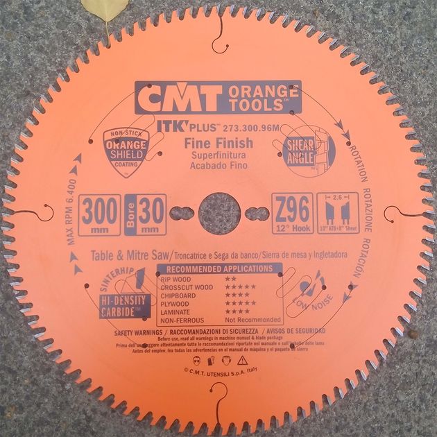 Диск пильный 300x30 мм, Z 96, по дереву для чистового реза CMT, фото , изображение 5 | SNABZHENIE.com.ua
