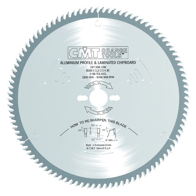 Диск пильний 160 х 20 мм, Z 40, для кольорових металів та ламінованих панелей CMT (296.160.40H), фото , зображення 6 | SNABZHENIE.com.ua Диск пильний 160 х 20 мм, Z 40, для кольорових металів та ламінованих панелей CMT (296.160.40H), фото , зображення 6 | SNABZHENIE.com.ua
