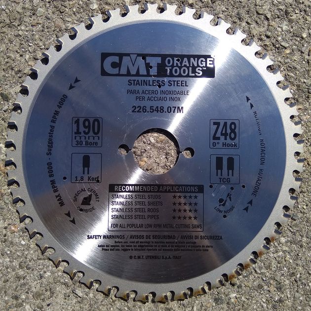 Пила 190х30 мм, Z 48 для сухого реза нержавейки CMT (226.548.07M), фото , изображение 6 | SNABZHENIE.com.ua