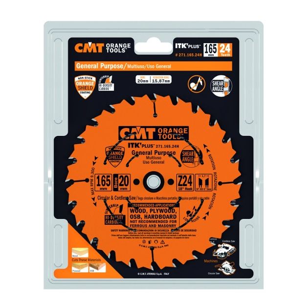 Дисковая пила 165x30 мм, Z 24, тонкий пропил по дереву, CMT, фото , изображение 3 | SNABZHENIE.com.ua