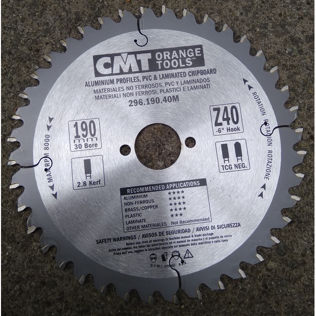 Дисковая пила 190x30 мм, Z 40 для цветных металлов и пластика CMT, фото , изображение 6 | SNABZHENIE.com.ua Дисковая пила 190x30 мм, Z 40 для цветных металлов и пластика CMT, фото , изображение 6 | SNABZHENIE.com.ua