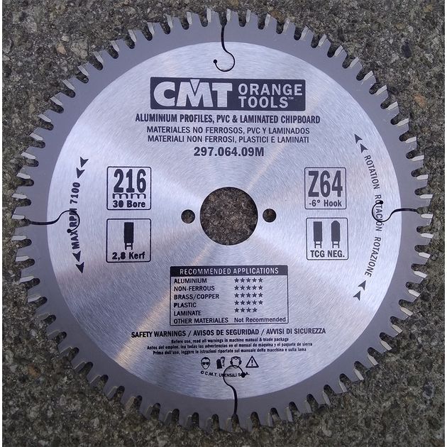 Диск пильный 216x30 мм, Z 64, для цветных металлов и ламинированных панелей CMT, фото , изображение 7 | SNABZHENIE.com.ua