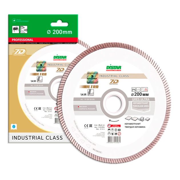 Круг алмазний відрізний DISTAR Gres Ultra 250 x 1,6/1,2 x 10 x 25,4 (1A1R) (11120159019), фото , зображення 3 | SNABZHENIE.com.ua